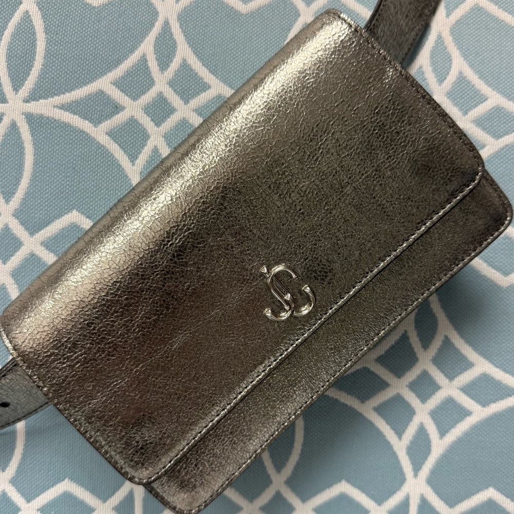 Jimmy Choo Silver Leather Belt Bag